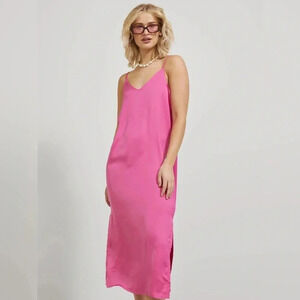 JJXX Pink Satin Cleo Dress NWT